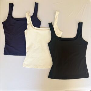 SHEIN 3 Pack Square Neck Tank Top Size XS Fitted Y2K 90s Basic Closet Staple